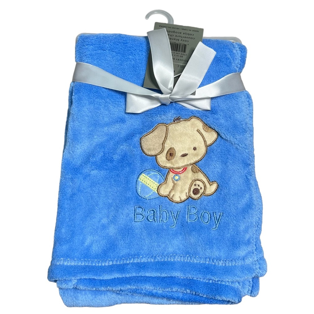 Noble House Blue Baby Blanket for boy 100% Polyester, 40x30in